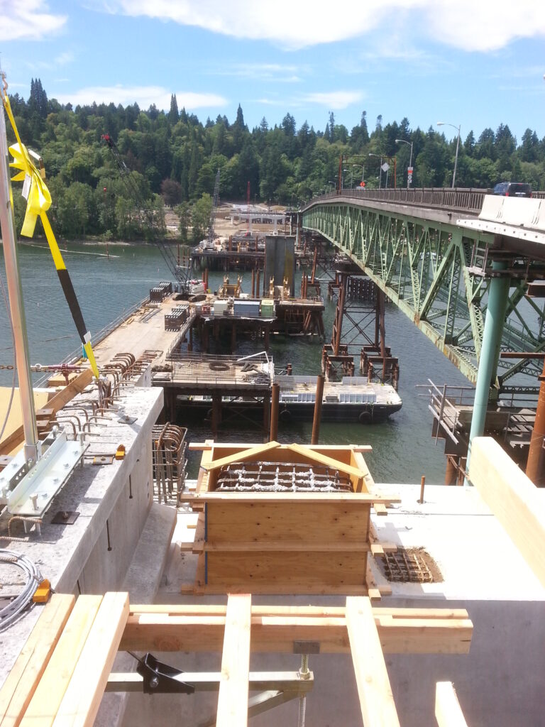 View looking west from the east side construction zone.