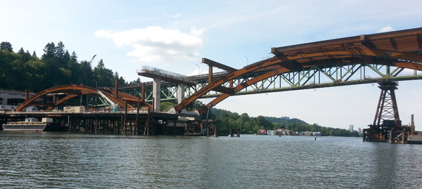 West approach construction area