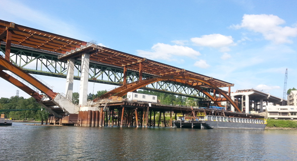 East approach construction area