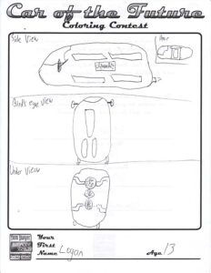 Logan took third place with another hover car. We really liked the way he thought out the details... a car designer on the way!